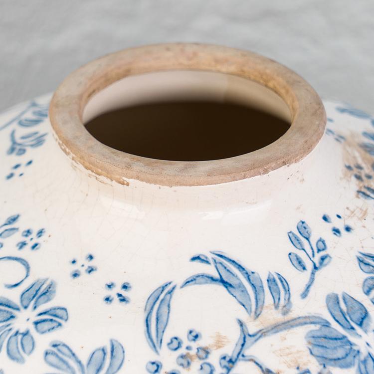 Ваза с синей цветочной росписью Ceramic Vase Blue Painted