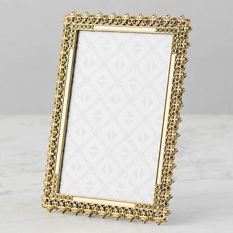 Golden Flowery Rectangular Photo Frame