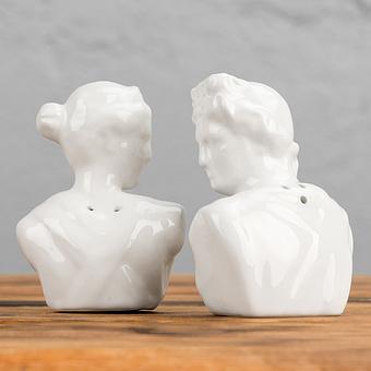 Набор для специй Set Of 2 Salt And Pepper Porcelain Statues