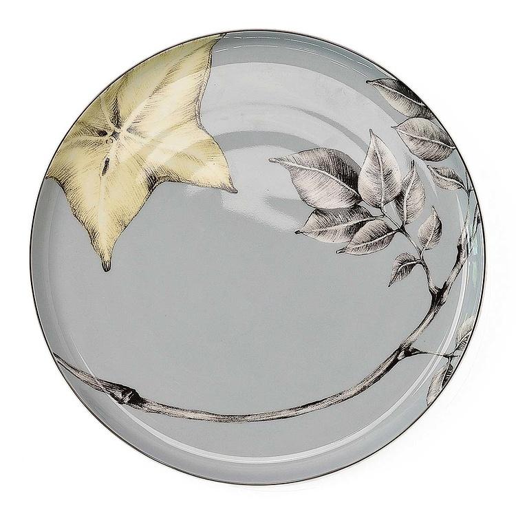 Голубая обеденная тарелка с карамболой Экзо Exo Dinner Plate Carambola Blue