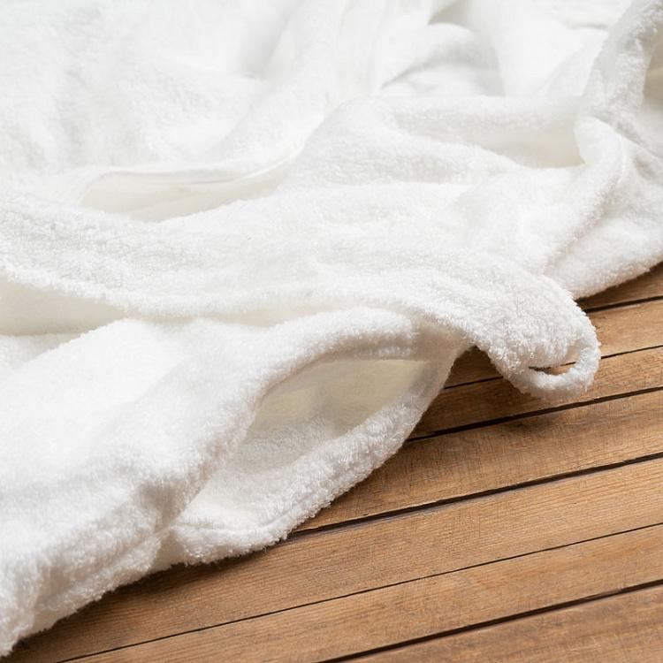 Белый банный халат с капюшоном, размер L	 CL Zero Twist Hooded Robe White L