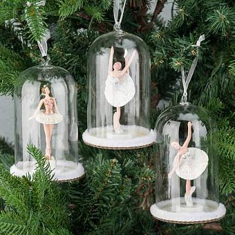 Set Of 3 Glass Dome Ballerinas 15,5 cm
