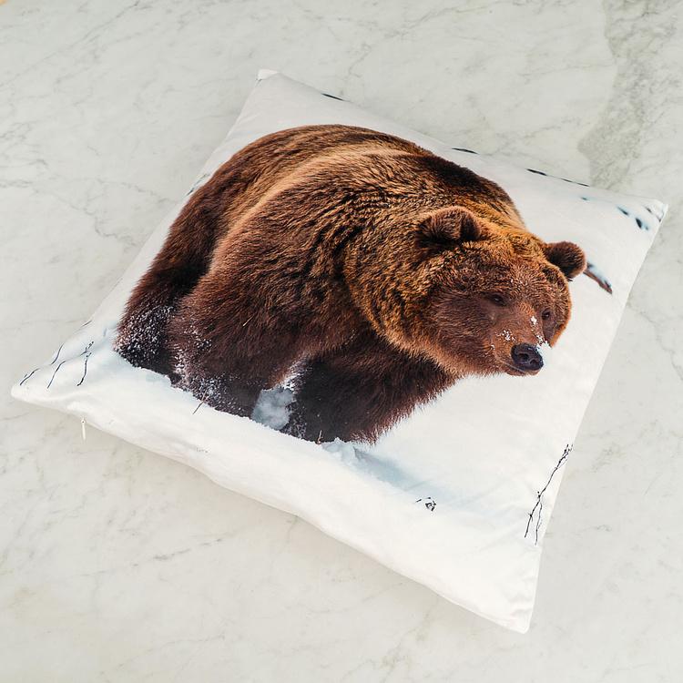 Декоративная подушка Медведь в снегу Bear In Snowy Landscape Cushion