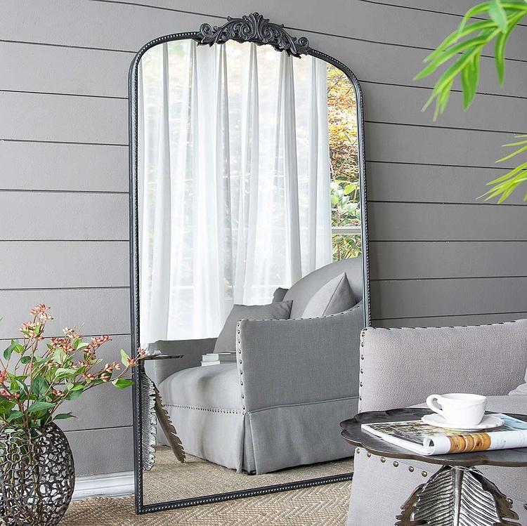 Зеркало арочное Диа в чёрной раме, L Dia Arched Mirror Black Large