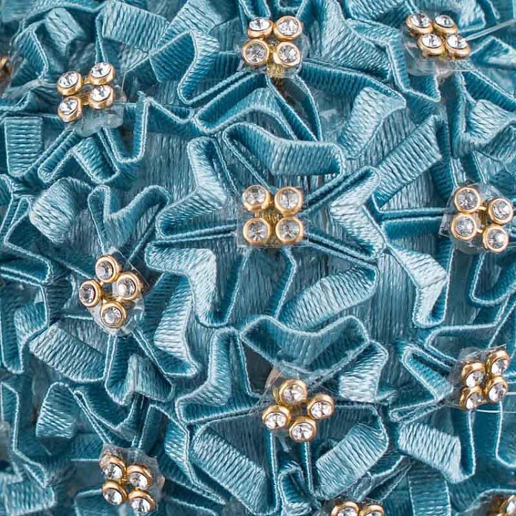 Ёлочная игрушка Голубой шар с цветами Flower Ball Blue 9 cm