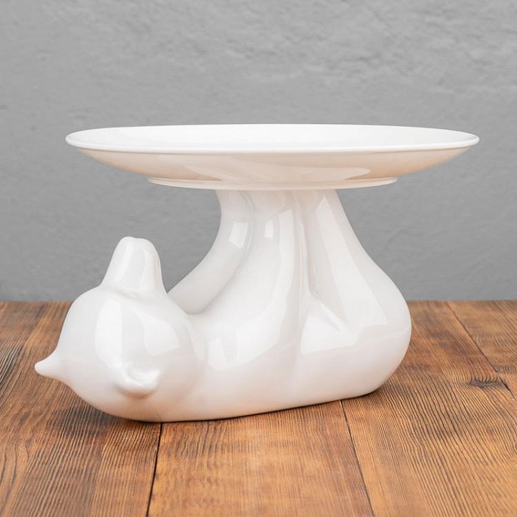 Сервировочная подставка-тортовница Медведь, L Decorative Plate Bear Large