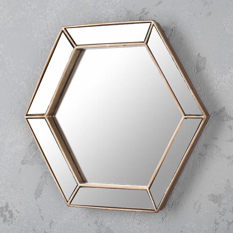 Шестиугольное зеркало с зеркальной рамой Hexagonal Mirror With Mirror Frame