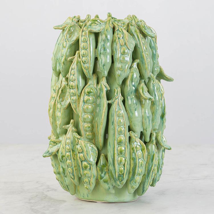 Зелёная узкая ваза Стручки гороха Peapod Green Vase Thin
