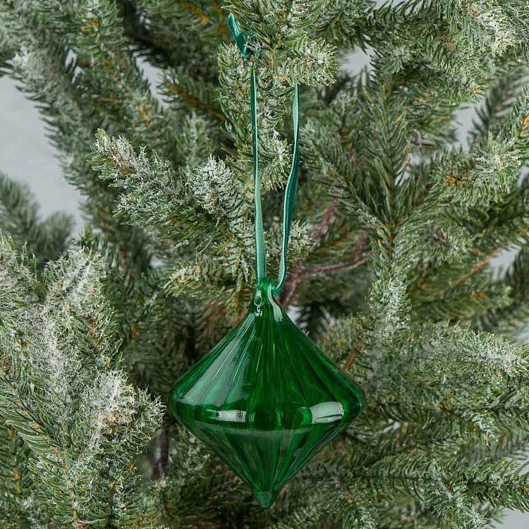 Ёлочная игрушка Зелёная юла Spinning Top Green 9,5 cm