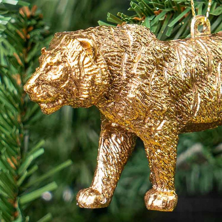 Ёлочная игрушка Золотой тигр Hanger Tiger Gold 14 cm