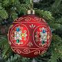 Ёлочная игрушка Pattern Ball Red 10 cm