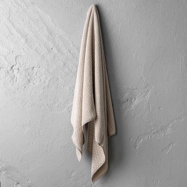 Песочно-бежевое махровое банное полотенце Пунто 70x140 см Punto Bath Towel Sand 70x140 cm