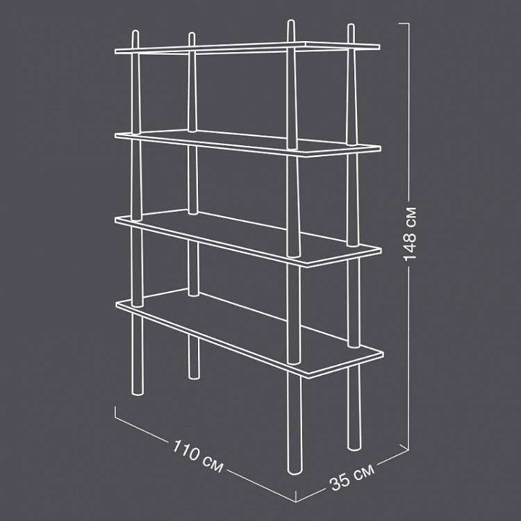 Стеллаж Сториз с медной тарелкой Stories Shelving With Brass Plate