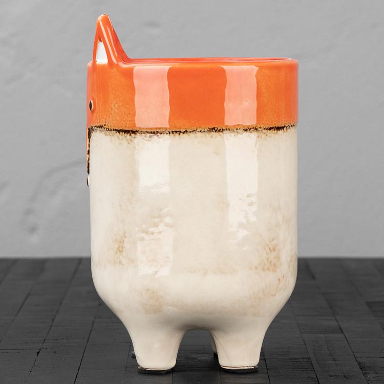 Керамическое кашпо Лиса Ceramic Pot Chipeur