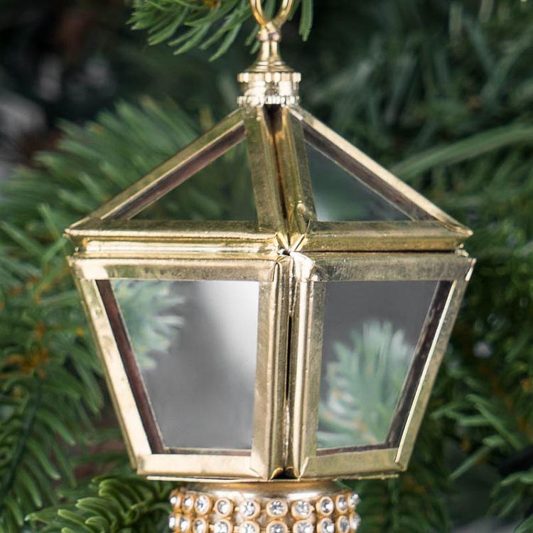 Новогодняя подвеска Красный зеркальный кулон с кисточкой Mirror Pendant With Tassel Red 25 cm