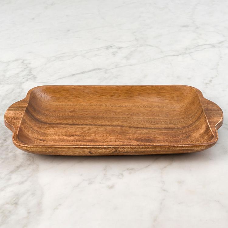 Деревянное сервировочное блюдо с ручками Органик Organic Serving Dish With Handles