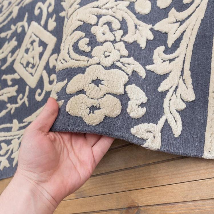 Прикроватный ковёр с коротким ворсом Серо-голубая Флоренция Florence Charcoal