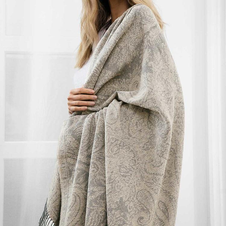 Коричневый хлопковый плед Магнолия, 130x180 см Magnolia Plaid Brown 130x180 cm