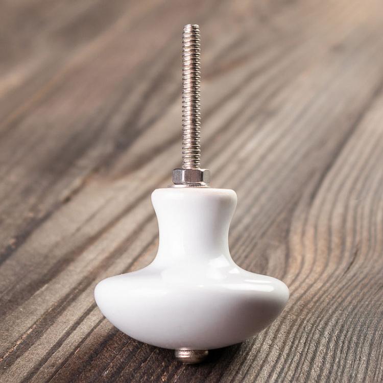 Мебельная ручка-кнопка Белый глаз Eye White Knob