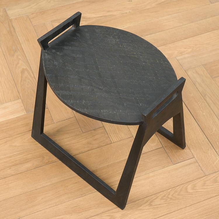 Табурет с чёрными ручками Золя Zola Stool With Handles Black