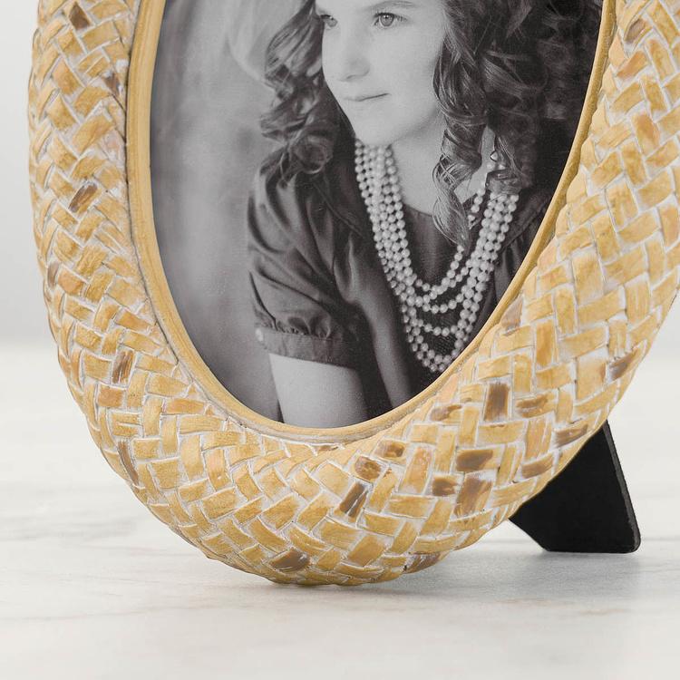 Овальная рамка для фото с кирпичным узором Yellow Brick Round Photo Frame