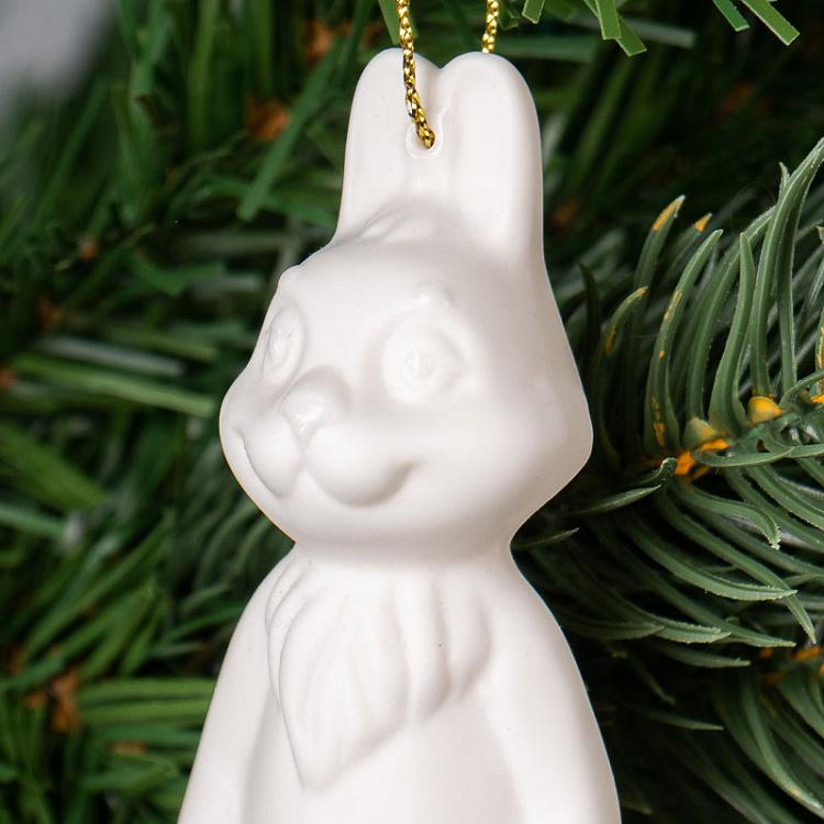 Коллекционная ёлочная игрушка Зайка Rabbit Collectible Toy 9,5 cm