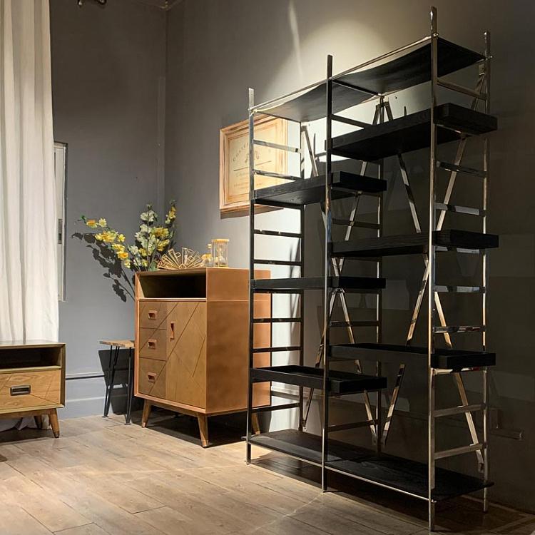 Стеллаж Марина, тёмное дерево Marina Etagere, Matt Black Wood RM