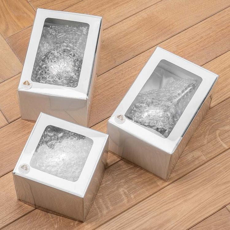 Набор из трёх ёлочных шаров Лесные жители Set Of 3 Glass Silvis Mice And Woods Balls Cream/Green 12 cm