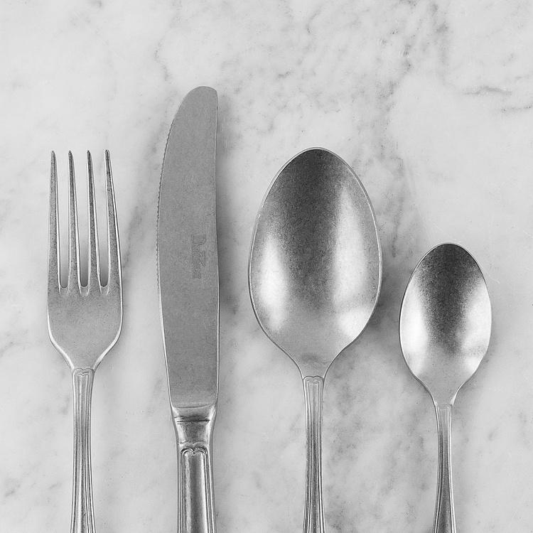 Набор из 24 столовых приборов на 6 персон по 4 предмета Сеттеченто Set Of 24 Cutlery Pieces Settecento Stone Washed