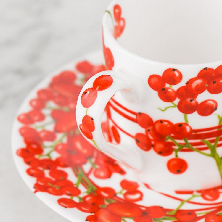 Кофейная пара Красная нить ягоды Fil Rouge Bacche Coffee Cup And Saucer