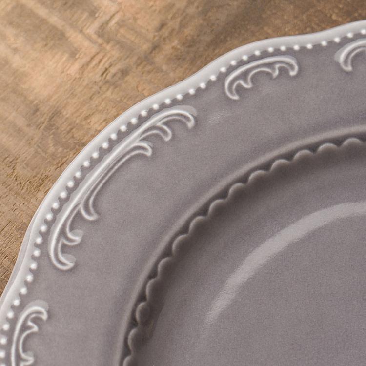 Туманно-серая десертная тарелка Старая Вена Vecchio Vienna Dessert Plate London Smoke