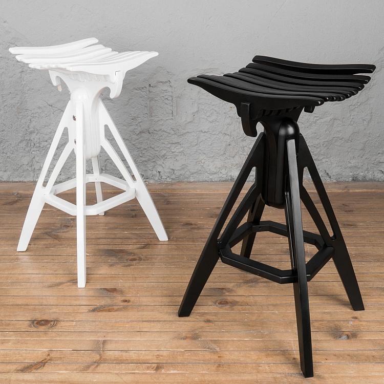 Белый низкий барный стул Бык Bull Barstool Low White