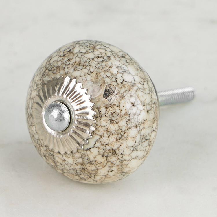 Кремовая керамическая мебельная ручка с кракелюром дисконт Crackled Ceramic Knob Cream discount