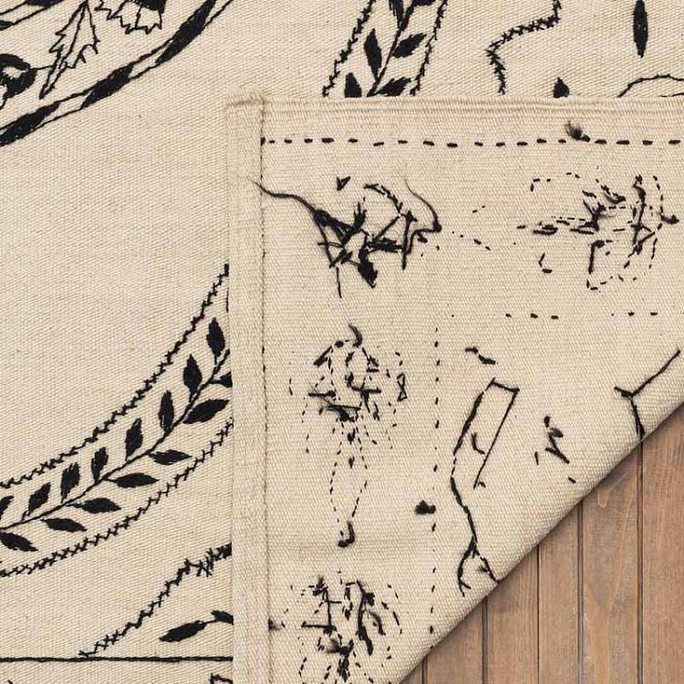 Безворсовый ковёр Килим Аддис Абеба чёрный Kilim Addis Ababa Black