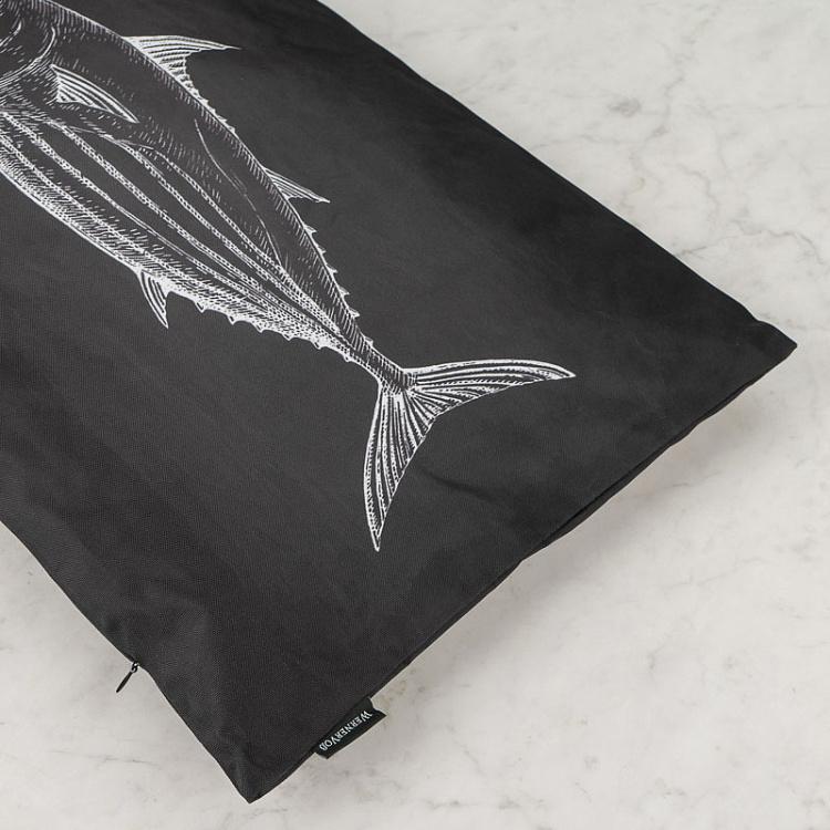 Чёрная декоративная подушка Рыба Cushion Fish Black