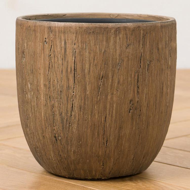 Кашпо-чаша Эффектори светлый дуб, S Effectory Wood Bowl Pot Light Oak Small