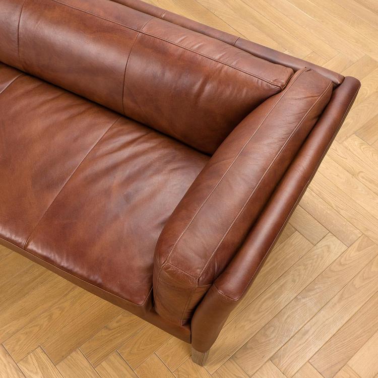 Трёхместный диван Линкольн, коричневые ножки Lincoln 3 Seater, Rustic Brown Ash PF