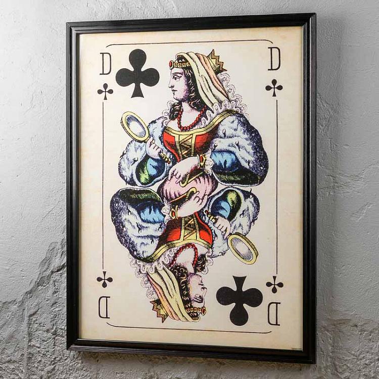 Картина-принт Трефовая Дама Cards Dame Clubs