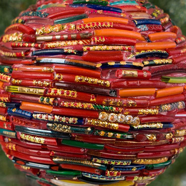 Ёлочная игрушка Разноцветный шар Ташкент Multicolored Wires Ball 9 cm