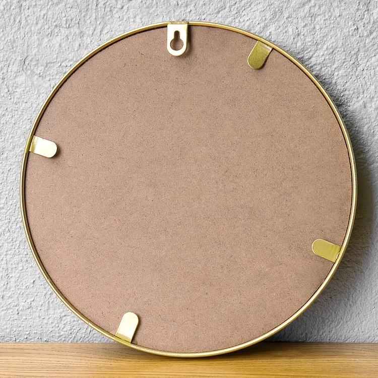 Круглое выпуклое зеркало в золотистой раме, S Gold Frame Convex Mirror Small