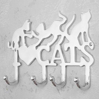 Coat Rack I Love Cats 4 Hooks