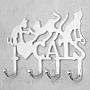Настенная вешалка Coat Rack I Love Cats 4 Hooks
