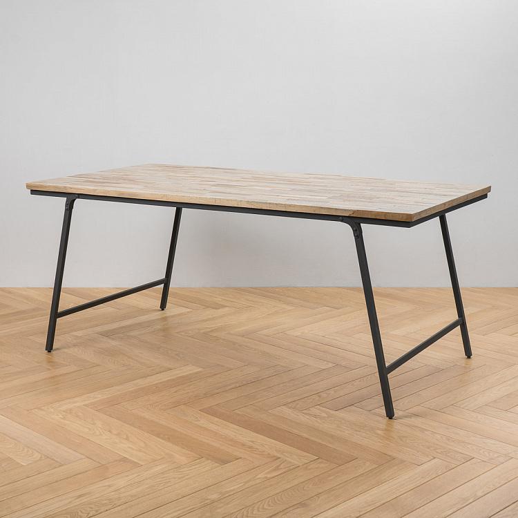 Обеденный складной тиковый стол Маркет Market Folding Dining Table Recycled Teak