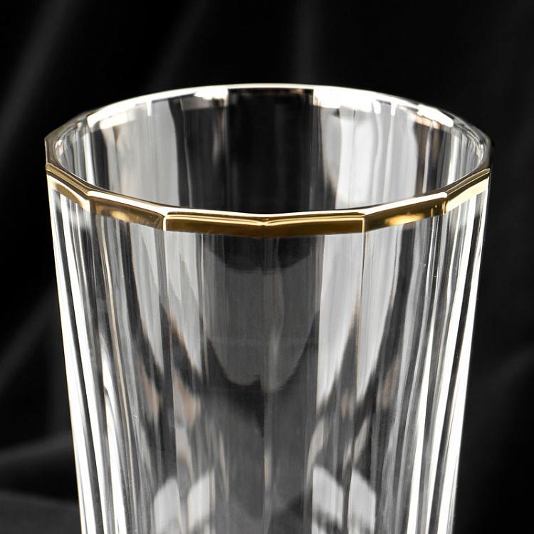 Высокий стакан с золотым ободком Макасар Macassar Glass Tall With Golden Rim