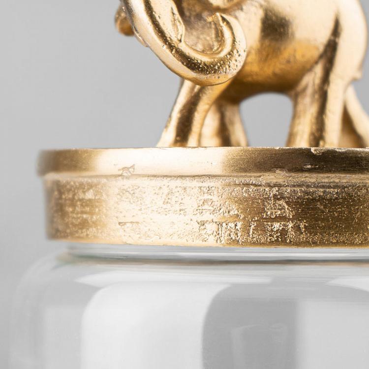 Ёмкость для хранения Золотой слон Decorative Jar With Elephant Figure Gold