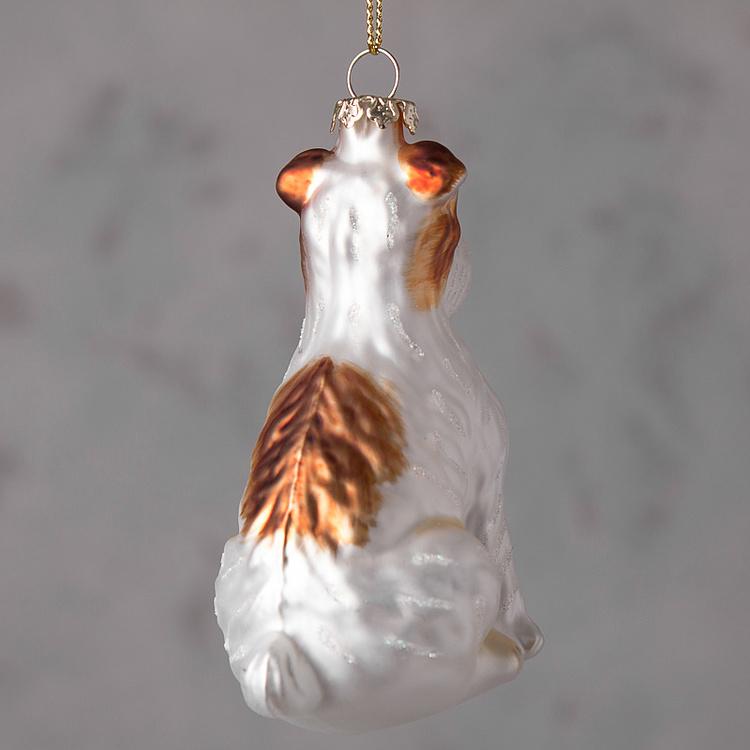 Набор из двух ёлочных игрушек Собаки Set Of 2 Glass Dogs Black/Cream 9 cm