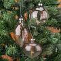 Набор из 3-х ёлочных игрушек Set Of 3 Glass Dried Flower Balls Clear/Brown 10 cm