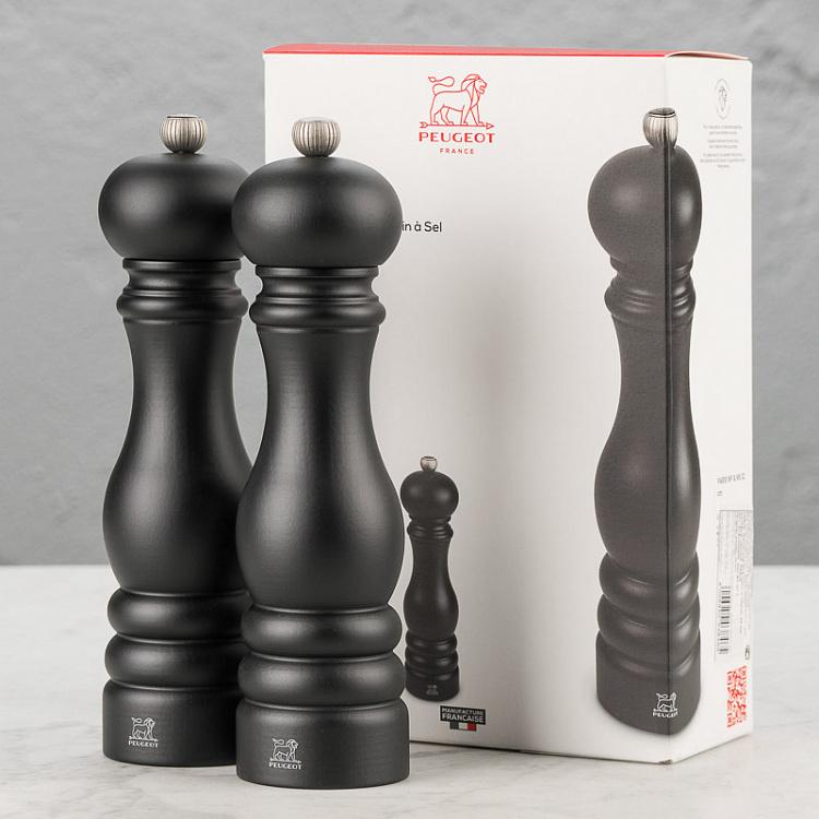 Набор из мельниц для соли и перца Париж, матовый чёрный Set Of 2 Paris Pepper Salt Mills Matte Black