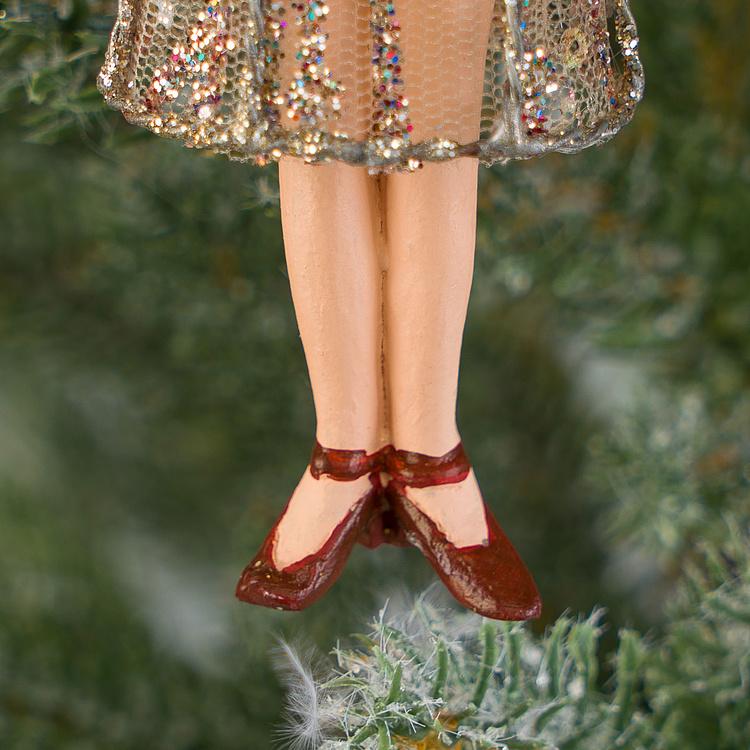 Набор из двух ёлочных игрушек Ар-деко флэпперы Set Of 2 Art Deco Flapper Girls Burgundy 14,5 cm