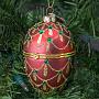Ёлочная игрушка Glass Jewel Egg Box Red 11 cm